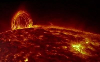 A high-definition image of the sun, released by NASA, June 2015 (YouTube screenshot)