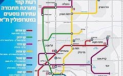 Map of Tel Aviv's future subway/light rail system (Photo credit: Courtesy)