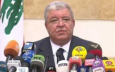 Lebanese Interior Minister Nouhad Mashnouk (YouTube screen capture)