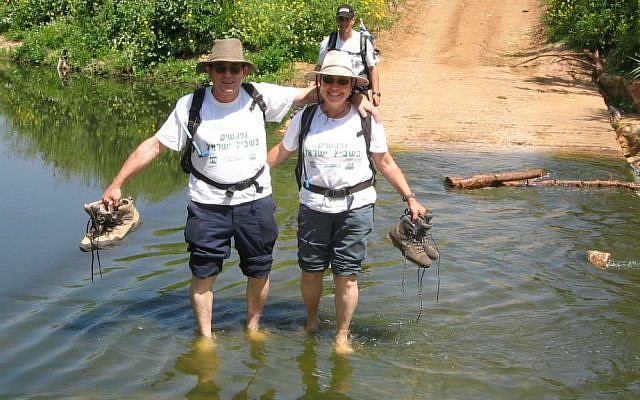 Yossi and Raya Ofner on one of the annual Nifgashim BeShvil Israel hikes. (Courtesy)