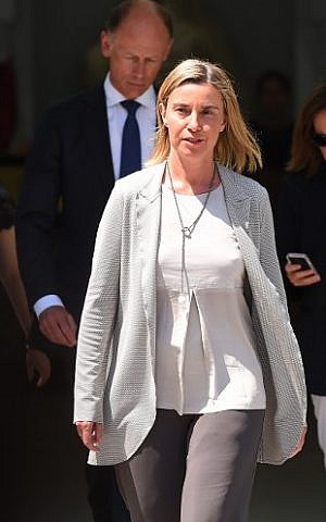 Federica Mogherini ,High Representative of the European Union for Foreign Affairs and Security Policy in Vienna, Austria on July 7, 2015. (AFP PHOTO/JOE KLAMAR)