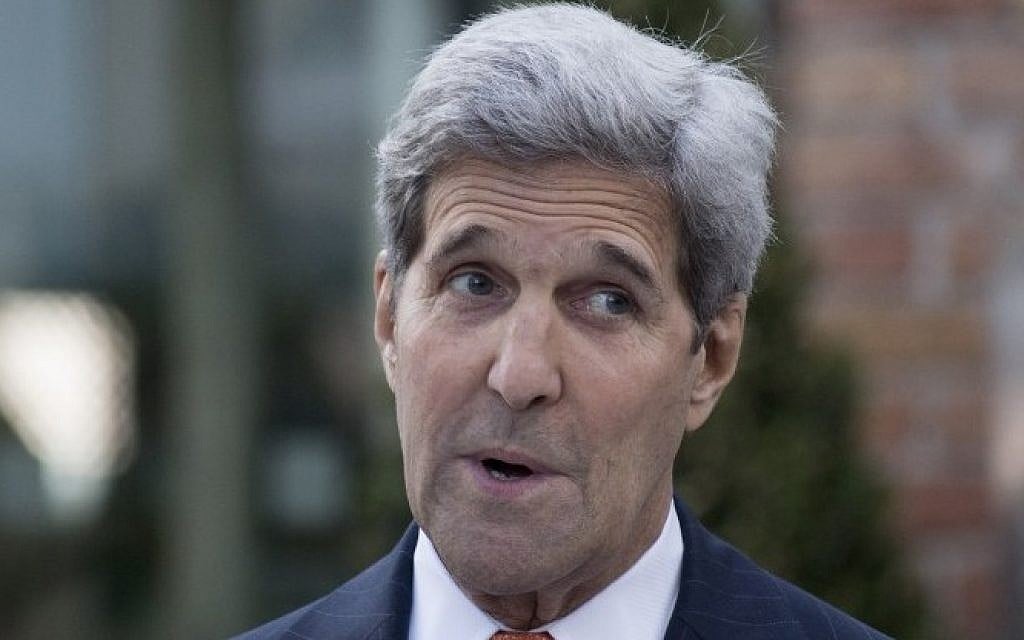 US State Secretary John Kerry addresses a press conference of the Palais Coburg Hotel where the Iran nuclear talks meetings are being held in Vienna, Austria on July 9, 2015. (AFP/JOE KLAMAR)