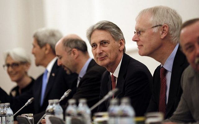 British Foreign Secretary Philip Hammond in Vienna on July 10, 2015. (AFP Photo/Pool/Carlos Barria) British Foreign Secretary Philip Hammond in Vienna on July 10, 2015. (AFP Photo/Pool/Carlos Barria)