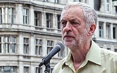 MP Jeremy Corbyn speaking at the 'No More War' event in Parliament Square in 2014 (Hej JMaill, CC BY-via Wikipedia)