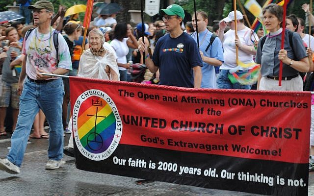 The United Church of Christ marching in a rally in 2010. (illustrative photo: CC BY Lizard10979, Flickr) The United Church of Christ marching in a rally in 2010. (illustrative photo: CC BY Lizard10979, Flickr)