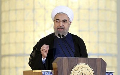 Iran's President Hassan Rouhani addressing the nation after a nuclear agreement was announced in Vienna, in Tehran, Iran, on July 14, 2015. (AP/Ebrahim Noroozi) Iran's President Hassan Rouhani addressing the nation after a nuclear agreement was announced in Vienna, in Tehran, Iran, on July 14, 2015. (AP/Ebrahim Noroozi)