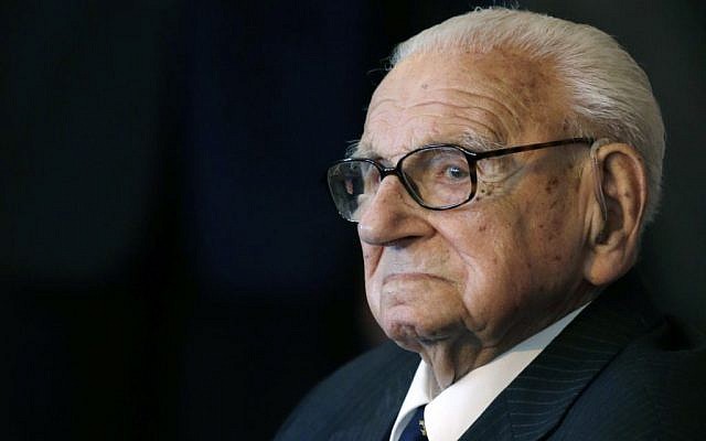 A Tuesday, October 28, 2014 photo from files of the then 105 year-old Sir Nicholas Winton waiting to be decorated with the highest Czech Republic's decoration, The Order of the White Lion at the Prague Castle in Prague, Czech Republic. (AP/Petr David Josek) A Tuesday, October 28, 2014 photo from files of the then 105 year-old Sir Nicholas Winton waiting to be decorated with the highest Czech Republic's decoration, The Order of the White Lion at the Prague Castle in Prague, Czech Republic. (AP/Petr David Josek)