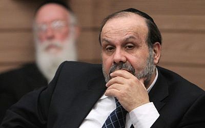 Religious Services Minister David Azulay seen during a Knesset committee meeting, February 13, 2013. (Miriam Alster/FLASH90)