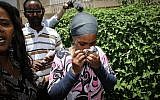 Agurnesh Mengistu, the mother of Avraham Mengistu, seen at their home in Ashkelon, after a gag order was lifted over his disappearance in the Gaza Strip, on July 8, 2015 (Flash90)
