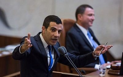 MK Sharon Gal addresses the Israeli parliament during a debate on his "death sentence for terrorists" bill,  July 15, 2015. Photo by Yonatan Sindel/Flash90