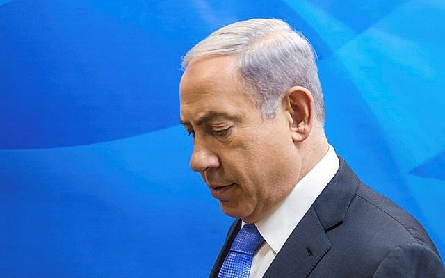 Prime Minister Benjamin Netanyahu arrives at the weekly government conference at his office in Jerusalem on July 19, 2015. (Emil Salman/POOL) Prime Minister Benjamin Netanyahu arrives at the weekly government conference at his office in Jerusalem on July 19, 2015. (Emil Salman/POOL)