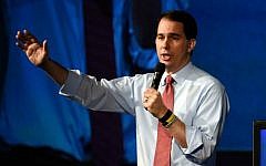 Illustrative: Republican presidential candidate Wisconsin Gov. Scott Walker speaks at the American Legislative Exchange Council 42nd annual meeting, in San Diego, July 23, 2015. (AP/Denis Poroy)