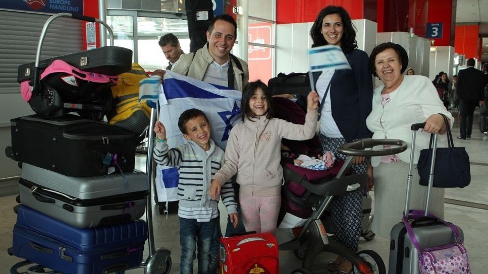 Illustrative photo of French Jewish families about to immigrate to Israel at Charles de Gaulle Airport outside Paris on July 27, 2015 (Jeremy Fournée/The Jewish Agency for Israel) Illustrative photo of French Jewish families about to immigrate to Israel at Charles de Gaulle Airport outside Paris on July 27, 2015 (Jeremy Fournée/The Jewish Agency for Israel)