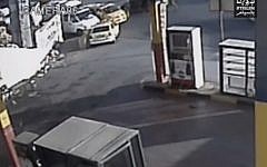 Security camera footage which claims to show Col. Yisrael Shomer firing at Muhammad al-Kasbeh (screen capture: YouTube, B'Tselem)