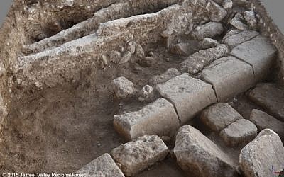 Remains of a Roman street from Legio, a military camp from the 2nd and 3rd centuries CE, next to Megiddo (courtesy)