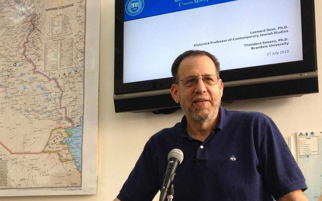 Prof. Leonard Saxe presents his new report 'Antisemitism and the College Campus: Perceptions and Realities' in Jerusalem on July 28, 2015. (Amanda Borschel-Dan/The Times of Israel) Prof. Leonard Saxe presents his new report 'Antisemitism and the College Campus: Perceptions and Realities' in Jerusalem on July 28, 2015. (Amanda Borschel-Dan/The Times of Israel)