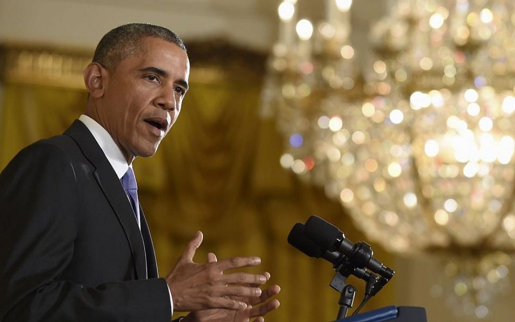 President Barack Obama answers questions about the Iran nuclear deal during a news conference at the White House in Washington, July 15, 2015. (AP/Susan Walsh) President Barack Obama answers questions about the Iran nuclear deal during a news conference at the White House in Washington, July 15, 2015. (AP/Susan Walsh)