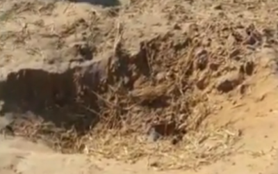 Site where a rocket exploded in southern Israel on July 3, 2015 (Channel 10 screenshot)