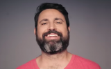 Mooki, the bearded husband, father and son who shocks him family when he shaves his beard for a BBR commercial (Courtesy YouTube screen grab)