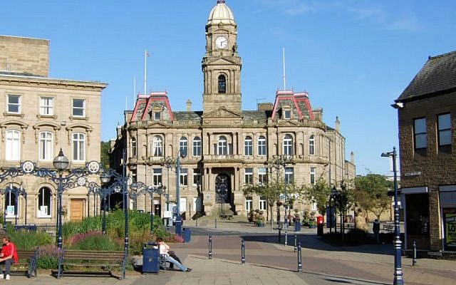 Town Hall in Dewsbury, England (YouTube screen capture)