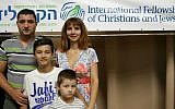 The Krugolov family, Alex, Anna and their two sons, Daniel and Michael, were among 161 Ukrainian immigrants who arrived at Ben-Gurion Airport on July 27, 2015. (Anastasia Vlasova)