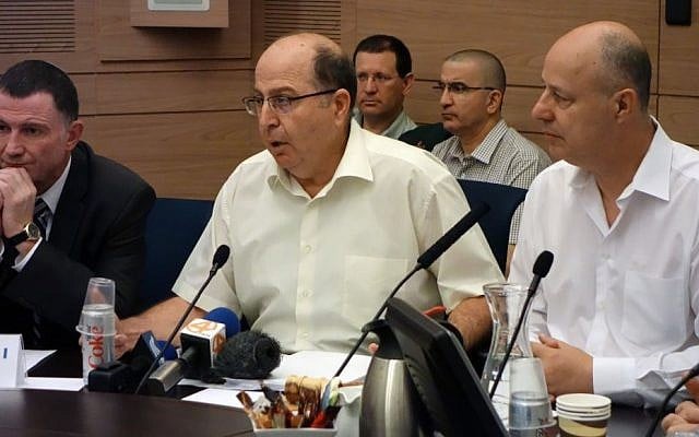 Defense Minister Moshe Ya'alon speaks on Monday, July 13, 2015, at a Knesset Foreign Affairs and Defense Committee meeting. (Ariel Harmoni/Defense Ministry) Defense Minister Moshe Ya'alon speaks on Monday, July 13, 2015, at a Knesset Foreign Affairs and Defense Committee meeting. (Ariel Harmoni/Defense Ministry)