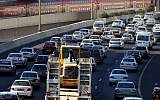 Illustrative photo of heavy traffic on the highway entering Tel Aviv. (Nati Shohat/Flash90)