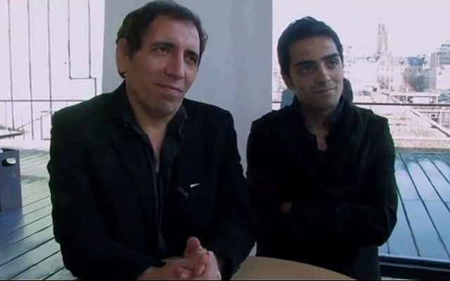 Maysam Makhmalbaf (R) and his father Mohsen (YouTube screenshot) Maysam Makhmalbaf (R) and his father Mohsen (YouTube screenshot)