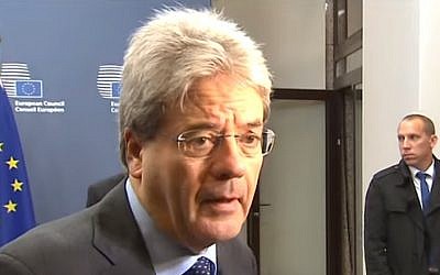 Italian Foreign Minister Paolo Gentiloni (YouTube screen capture)