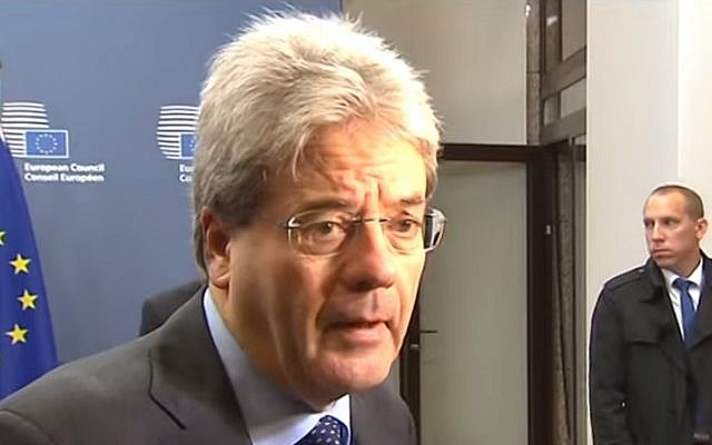 Italian Foreign Minister Paolo Gentiloni (YouTube screen capture)