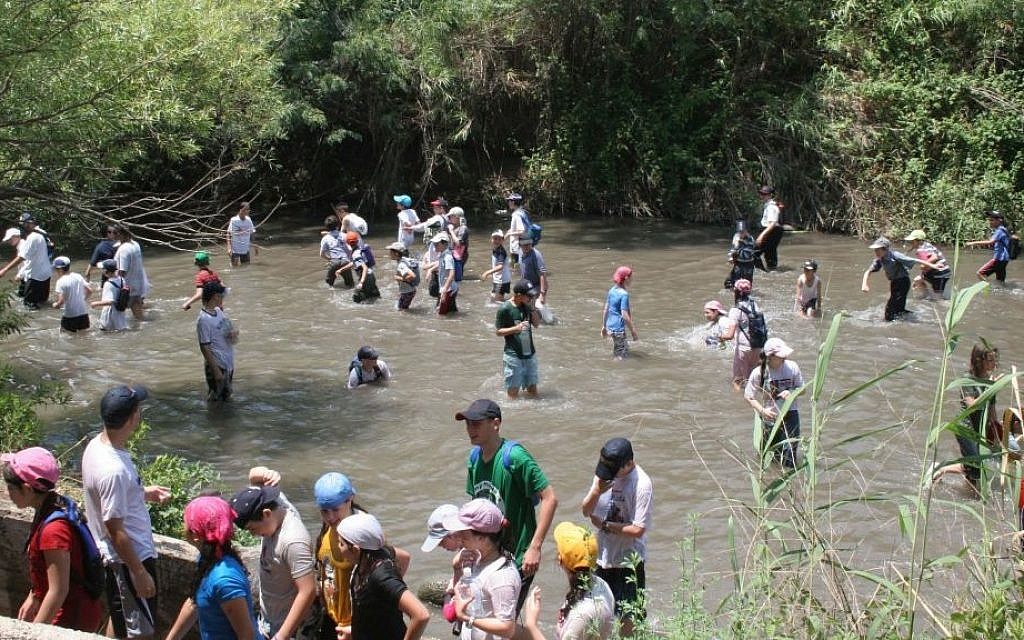 A water walk at the Majrase Nature Reserve near the Sea of Galilee.  (Photo by Shmuel Bar-Am)