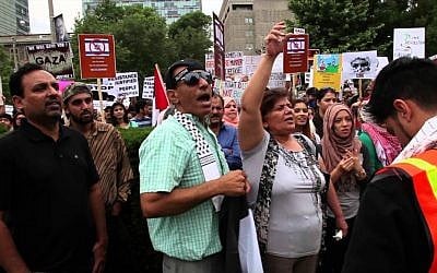 A scene from Toronto's 2014 Al-Quds Day rally. (YouTube screenshot)