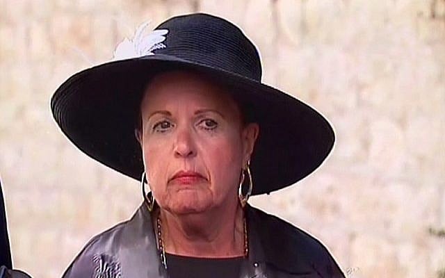 Esther Pollard addresses the press in Jerusalem on Wednesday, July 29, 2015 (screen capture: Channel 2) Esther Pollard addresses the press in Jerusalem on Wednesday, July 29, 2015 (screen capture: Channel 2)
