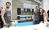 From left to right: RoboDrink inventors Zorik Gechman, Michal Friedman and Yoav Mizrahi  (Courtesy)