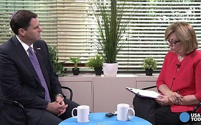 Israeli ambassador to the US Ron Dermer during an interview with the Capital Download show for USA Today. (YouTube/USA TODAY)