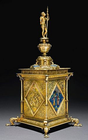 A salt cellar dating back to 1560, which will be auctioned off on July 8, 2015, after it was returned to the heirs of a Jewish couple who owned it before it was looted by the Nazis. (Sothoby’s)