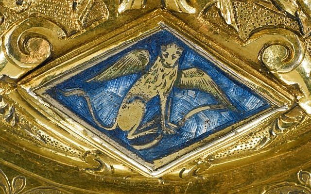 Detail from a salt cellar dating back to 1560, which will be auctioned on July 8, 2015, after it was returned to the heirs of a Jewish couple who owned it before it was looted by the Nazis. (Sotheby’s) Detail from a salt cellar dating back to 1560, which will be auctioned on July 8, 2015, after it was returned to the heirs of a Jewish couple who owned it before it was looted by the Nazis. (Sotheby’s)