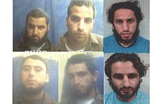 Six Arab Israelis, four of them teachers, who were arrested by the Shin Bet for supporting the Islamic State (Courtesy/Shin Bet)