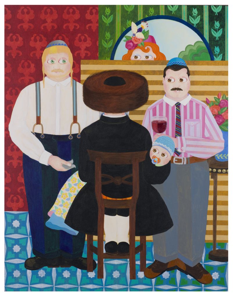 'Circumcision,' 2014, oil on acrylic on canvas (Photo credit: Ron Arda)