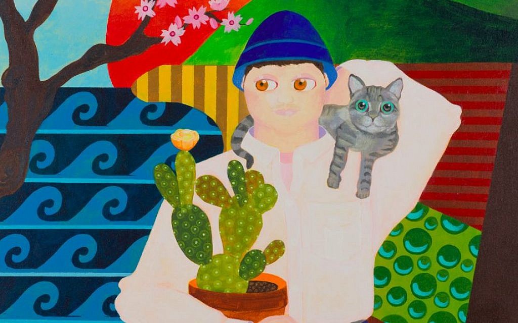 Eric Bokobza's 'Tu B'shvat,' 2014, oil on acrylic on canvas (Photo credit: Ron Arda) Eric Bokobza's 'Tu B'shvat,' 2014, oil on acrylic on canvas (Photo credit: Ron Arda)