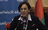 Jordanian UN official Rima Khalaf who heads the Beirut-based U.N. Economic and Social Commission for Western Asia. (YouTube/UNESCWA)