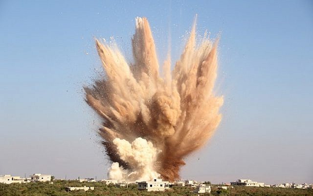 File: A picture taken on August 10, 2015, shows smoke billowing following a reported attack on a tunnel used by forces loyal to President Bashar al-Assad in the village of Foua, in the northwestern province of Idlib. (AFP Photo/Omar Haj Kadour) File: A picture taken on August 10, 2015, shows smoke billowing following a reported attack on a tunnel used by forces loyal to President Bashar al-Assad in the village of Foua, in the northwestern province of Idlib. (AFP Photo/Omar Haj Kadour)