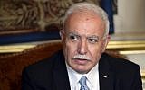 Palestinian Authority Foreign Minister Riyad al-Maliki. (AFP/Miguel Medina)