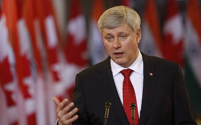 Canada's Prime Minister Stephen Harper speaks on Parliament Hill in Ottawa, Canada on April 15, 2015. (AFP Photo/Cole Burston) Canada's Prime Minister Stephen Harper speaks on Parliament Hill in Ottawa, Canada on April 15, 2015. (AFP Photo/Cole Burston)