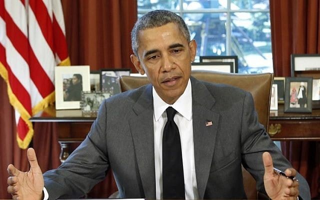 US President Barack Obama talks to the media in the Oval Office at the White House in Washington on July 31, 2015. (AFP/Yuri Gripas)