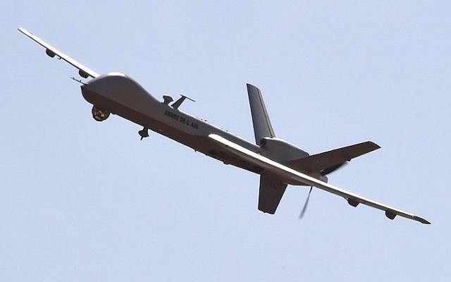 Illustrative photo of a US-made Reaper drone. (Dominique Faget/AFP)