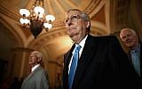 Senate Majority Leader Mitch McConnell (R-KY) (C), Sen. Roger Wicker (R-MS) (L) and Sen. John Cornyn (R-TX) prepare to speak to reporters after the weekly Senate Republican policy luncheon at the U.S. Capitol August 4, 2015 in Washington, (Chip Somodevilla/Getty Images/AFP)