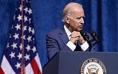 US Vice President Joe Biden speaks at a memorial service to honor those killed In Chattanooga shooting at University of Tennessee at Chattanooga's McKenzie Arena on August 15, 2015 in Chattanooga, Tennessee. (Jason Davis/Getty Images/AFP)