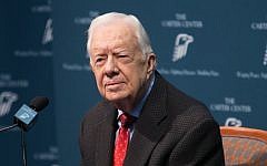 Former president Jimmy Carter discusses his cancer diagnosis during a press conference at the Carter Center on August 20, 2015, in Atlanta, Georgia. (Jessica McGowan/Getty Images/AFP)