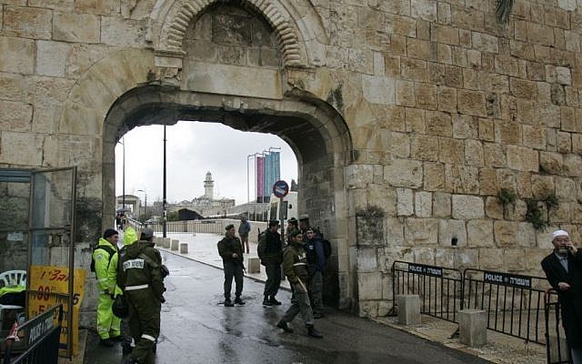 Dung Gate, located in the southeast corner of Jerusalem's Old Ciy, is the closest entrance to the Western Wall and is the main passage for vehicles. (AP Photo/Sebastian Scheiner) Dung Gate, located in the southeast corner of Jerusalem's Old Ciy, is the closest entrance to the Western Wall and is the main passage for vehicles. (AP Photo/Sebastian Scheiner)